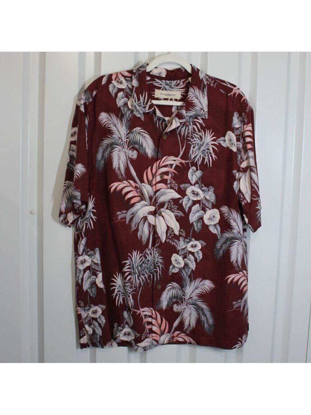 Tommy Bahama Mens Silk Original Fit Tropical Print Button Down Shirt Size L